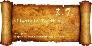 Klimstein Tamás névjegykártya