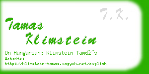 tamas klimstein business card
